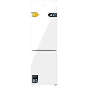 Cecotec Bolero CoolMarket Combi 250 White Glass E Frigorifico Combi - Capacidad 250L - Temperatura Regulable - Frio Envolvente - Cajon Humedad Regulab