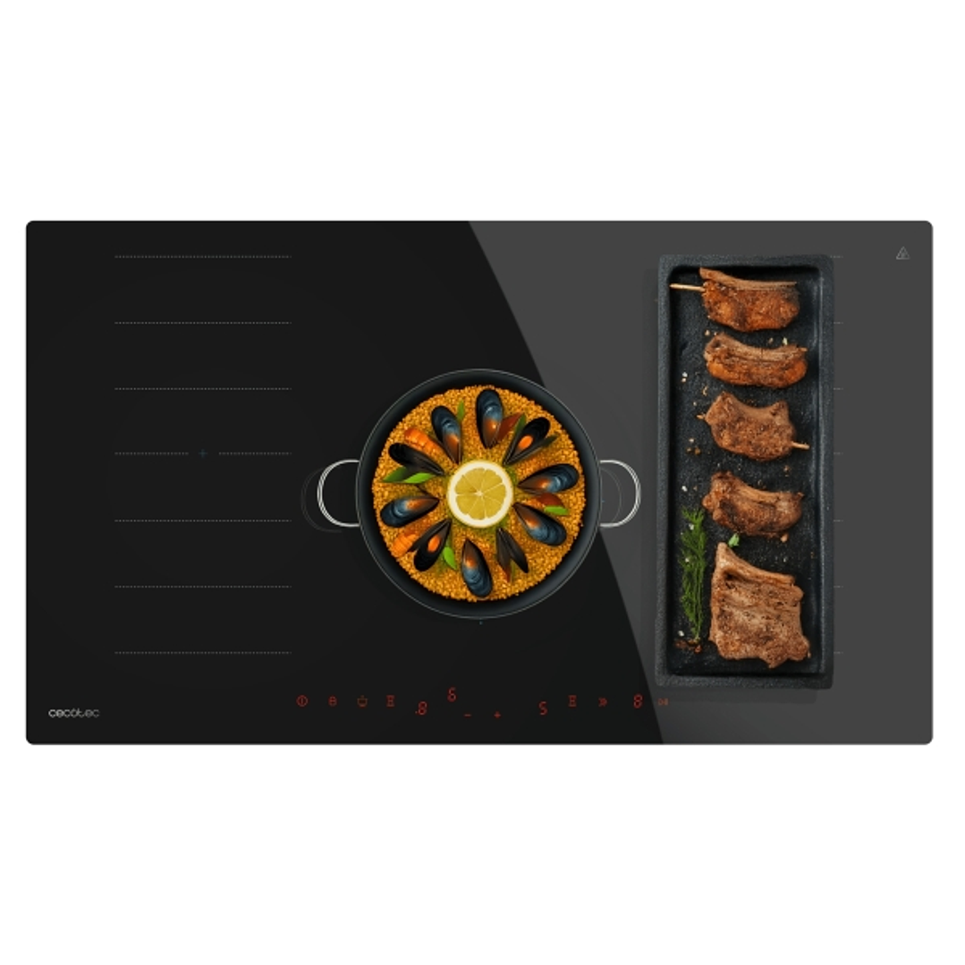 Cecotec Bolero Squad I 5600 FullFlex90 Cocina de Induccion Encastrable - 10200W - 3 Zonas - Control Tactil Invisible - Temporizador - 9 Niveles de Pot 1