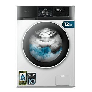 Cecotec Bolero DressCode 12500 Inverter Lavadora de Carga Frontal - Capacidad 12kg - Velocidad 1400rpm - Motor Inverter - Inicio Programable - 16 Prog