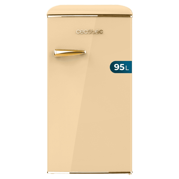 Cecotec Bolero CoolMarket TT Origin 95 Beige E Mini Frigorifico - Capacidad 95L - Estilo Retro - Cajon para Hielo - Tirador Cromado - 48.7x59.2x89.3cm 1