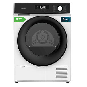 Cecotec Bolero Dresscode Dry 9300 Secadora con Bomba de Calor de 9kg - 15 Programas - Inicio Programable - Bloqueo de Seguridad - Color Blanco y Negro
