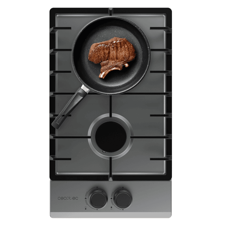 Cecotec Bolero Squad G 2200F Inox Cocina de Gas Encastrable - 2 Quemadores - Acero Inoxidable - 5.25kW - Parrillas de Hierro Fundido - Inyector Conver 1