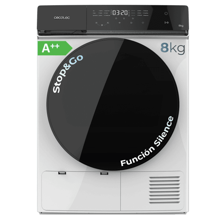 Cecotec Bolero DressCode Dry 8400 Max Secadora con Bomba de Calor de 8kg - 15 Programas - Tambor de Acero Inoxidable - Inicio Programable - Bloqueo de 1
