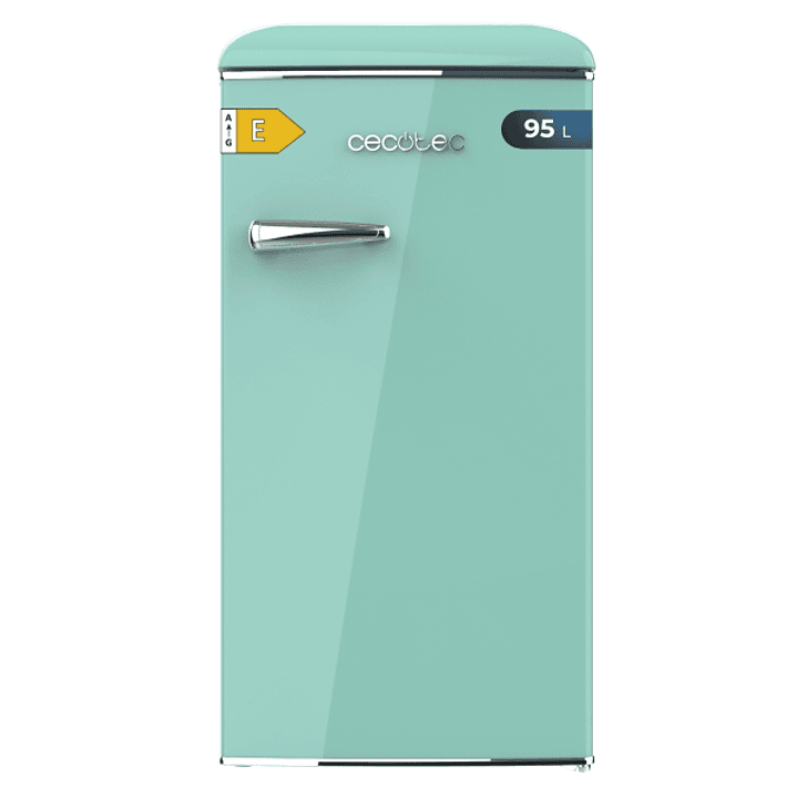 Cecotec Bolero CoolMarket TT Origin 95 Green E Mini Frigorifico - Capacidad 95L - Estilo Retro - Cajon para Hielo - Tirador Cromado - 48.7x59.2x89.3cm 1