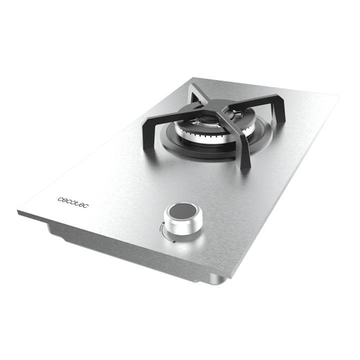 Cecotec Bolero Squad G 1400S Inox Cocina de Gas Encastrable - 1 Quemador - Acero Inoxidable - 3.4kW - Parrillas de Hierro Fundido - Wok de Triple Coro 1