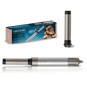 Cecotec CeramicCare 2in1 AirGlam Aluminum Secador de Cabello Multifuncion - 1400W - Cable 1.8m - Temperatura Regulable - Cabezales Incluidos - Revesti