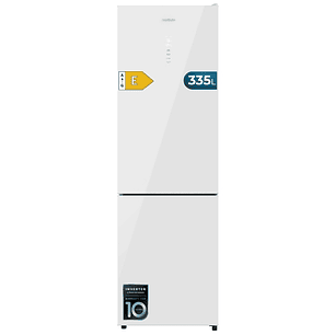 Cecotec Bolero CoolMarket Combi 335 White Glass E Frigorifico Combi - 333L - Luz LED - Compresor Inverter - Congelacion Ultrarapida - Silencioso - Fri