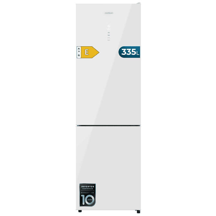 Cecotec Bolero CoolMarket Combi 335 White Glass E Frigorifico Combi - 333L - Luz LED - Compresor Inverter - Congelacion Ultrarapida - Silencioso - Fri 1