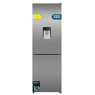Cecotec Bolero CoolMarket Combi 322i WD Inox D Frigorifico Combi - Capacidad 322L - Deposito de 322L - Luz LED - Temperatura Regulable - Acero Inoxida