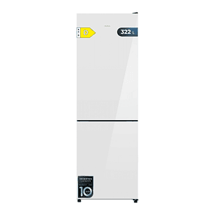 Cecotec Bolero CoolMarket Combi 322i White Glass D Frigorifico Combi - Luz LED - Temperatura Regulable - Acero Inoxidable - Total Nofrost - Frio Envol