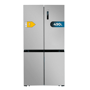 Cecotec Bolero CoolMarket 4D 490 Inox E Frigorifico Americano 4 Puertas - Capacidad 490L - Total Nofrost - Congelacion Ultrarapida - Frio Envolvente -