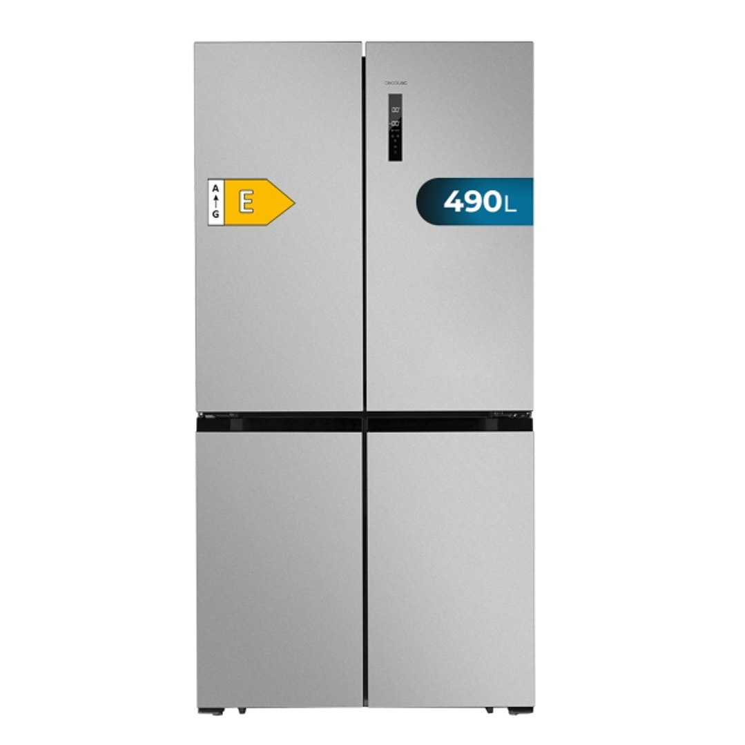 Cecotec Bolero CoolMarket 4D 490 Inox E Frigorifico Americano 4 Puertas - Capacidad 490L - Total Nofrost - Congelacion Ultrarapida - Frio Envolvente - 1