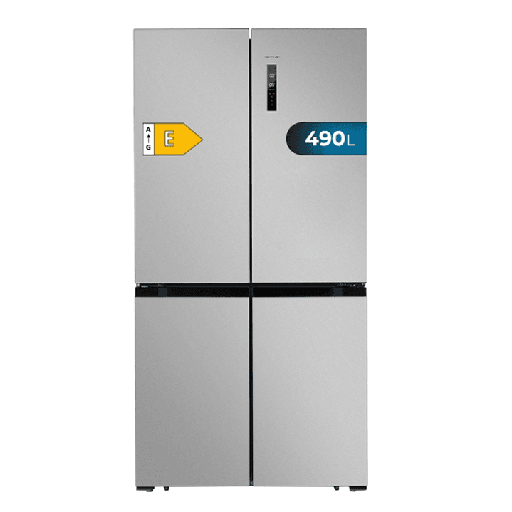 Cecotec Bolero CoolMarket 4D 490 Inox E Frigorifico Americano 4 Puertas - Capacidad 490L - Total Nofrost - Congelacion Ultrarapida - Frio Envolvente - 1
