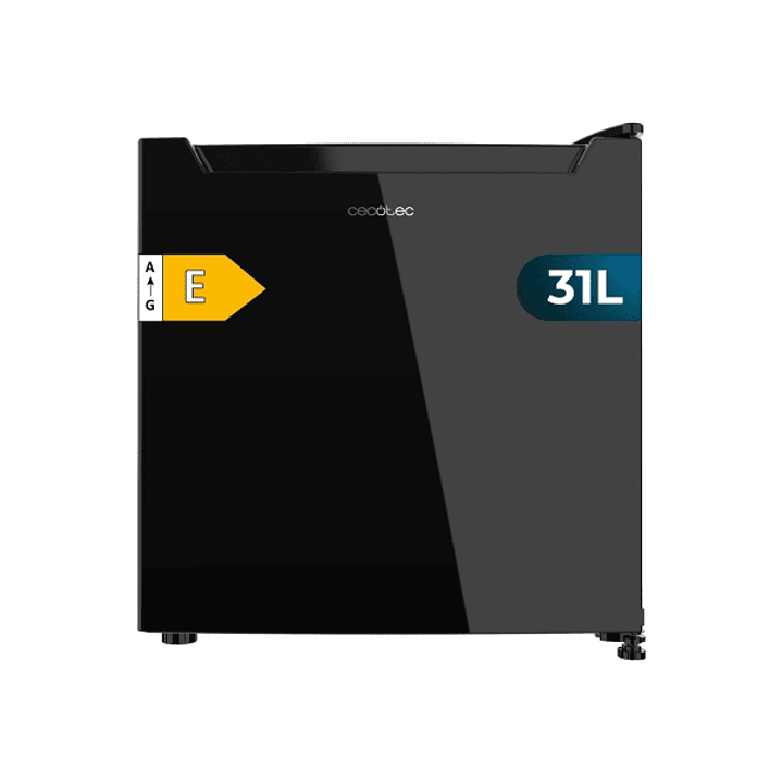 Cecotec Bolero CoolMarket TT 31 Dual Black Glass E Mini Frigorifico Convertible - Capacidad 31L - Temperatura Regulable - Bandeja Interior Extraible - 1