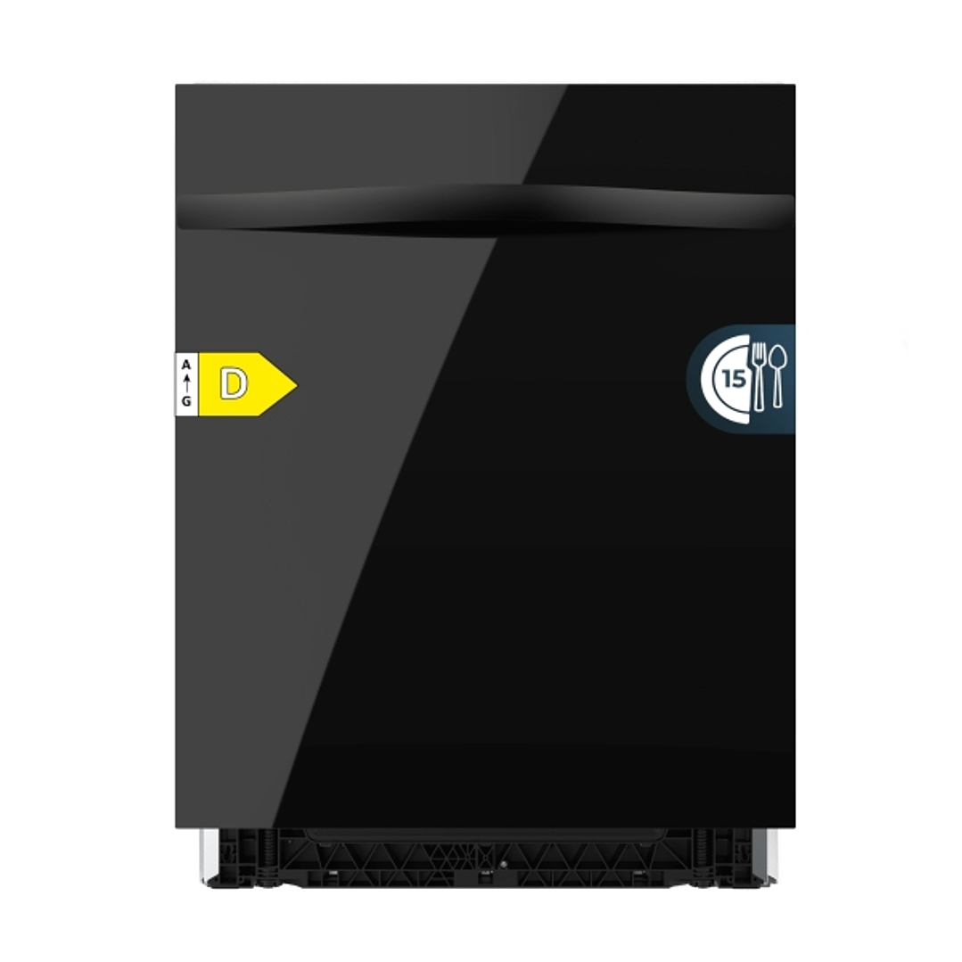 Cecotec Bolero Aguazero 6320 Full-BI Matt Black Glass Lavavajillas Integrable de 60cm - 15 Servicios - Modo Turbo - 8 Programas - Inicio Programable - 1