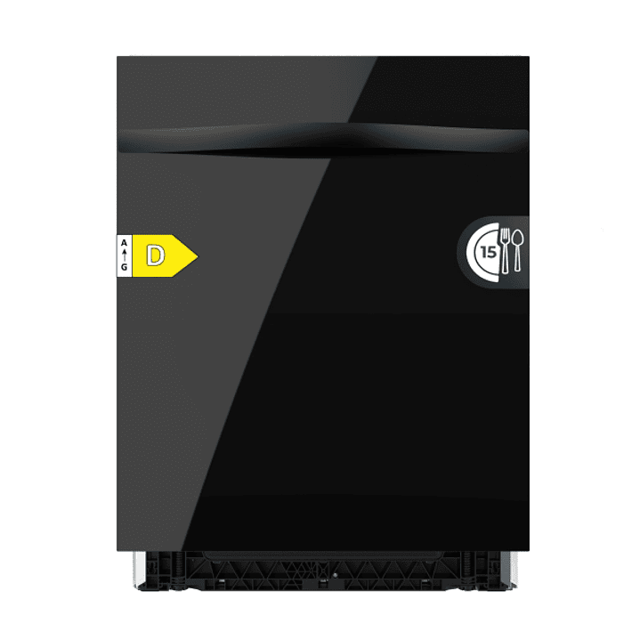Cecotec Bolero Aguazero 6320 Full-BI Matt Black Glass Lavavajillas Integrable de 60cm - 15 Servicios - Modo Turbo - 8 Programas - Inicio Programable - 1