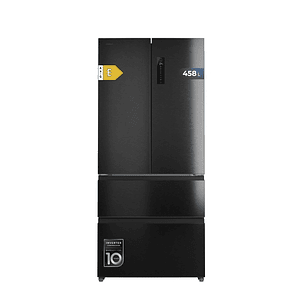 Cecotec Bolero CoolMarket F2D 458 SBI Dark E Frigorifico Puerta Francesa de 4 Puertas - Capacidad 458L - Silencioso 37dB - Luz LED - Pantalla LED - Co