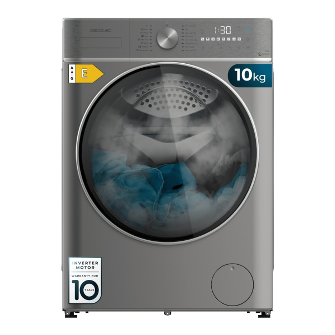 Cecotec Bolero Wash and Dry 10680 Inverter Steel B Lavadora Secadora - Capacidad 10kg - Velocidad 1400rpm - Seguro Infantil - Motor Inverter - 16 Prog 1