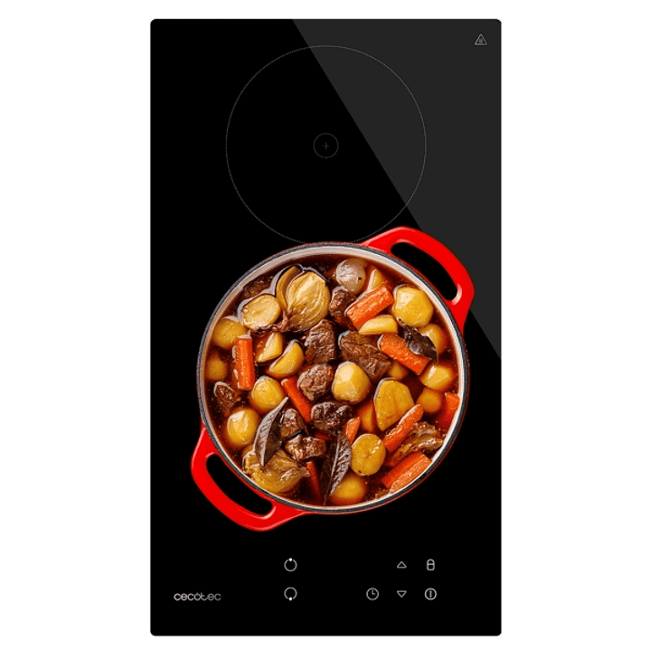 Cecotec Bolero Squad V 2001 Cocina Vitroceramica Encastrable - 3000W - 2 Zonas - Detector de Sartenes - Temporizador - Seguro Infantil - 9 Niveles de  1