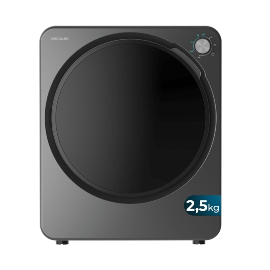 Cecotec Bolero DressCode Dry 3150V Dark Mini Secadora de Evacuacion 2.5kg - 950W - 6 Programas - Color Gris 1