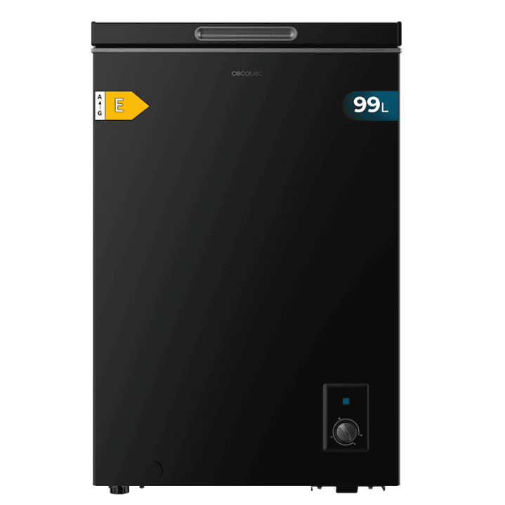 Cecotec Bolero CoolMarket Chest 99 Black E Mini Congelador Horizontal Convertible - Capacidad 99L - Temperatura Regulable - Seguro Infantil - Cesta In 1