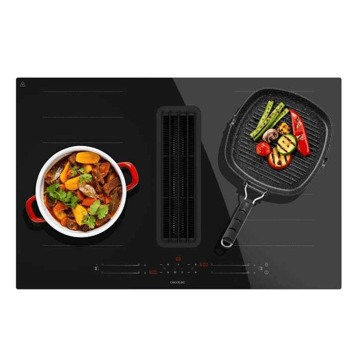 Cecotec Bolero Squad IH 4800 FullFlex80 Cocina de Induccion Encastrable con Extractor Integrado Integrada - 7400W - Succion 630m3/h - Funcion Booster  1