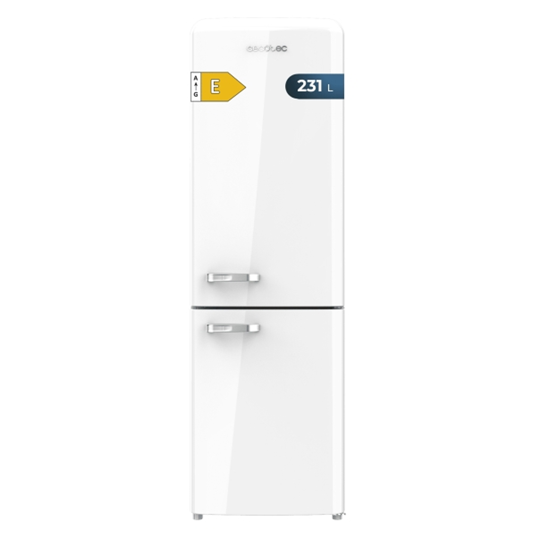 Cecotec Bolero CoolMarket Combi Origin 231 NF White E Frigorifico Combi - Capacidad 231L - Estilo Retro - Frio Envolvente - Cajon Humedad Regulable -  1