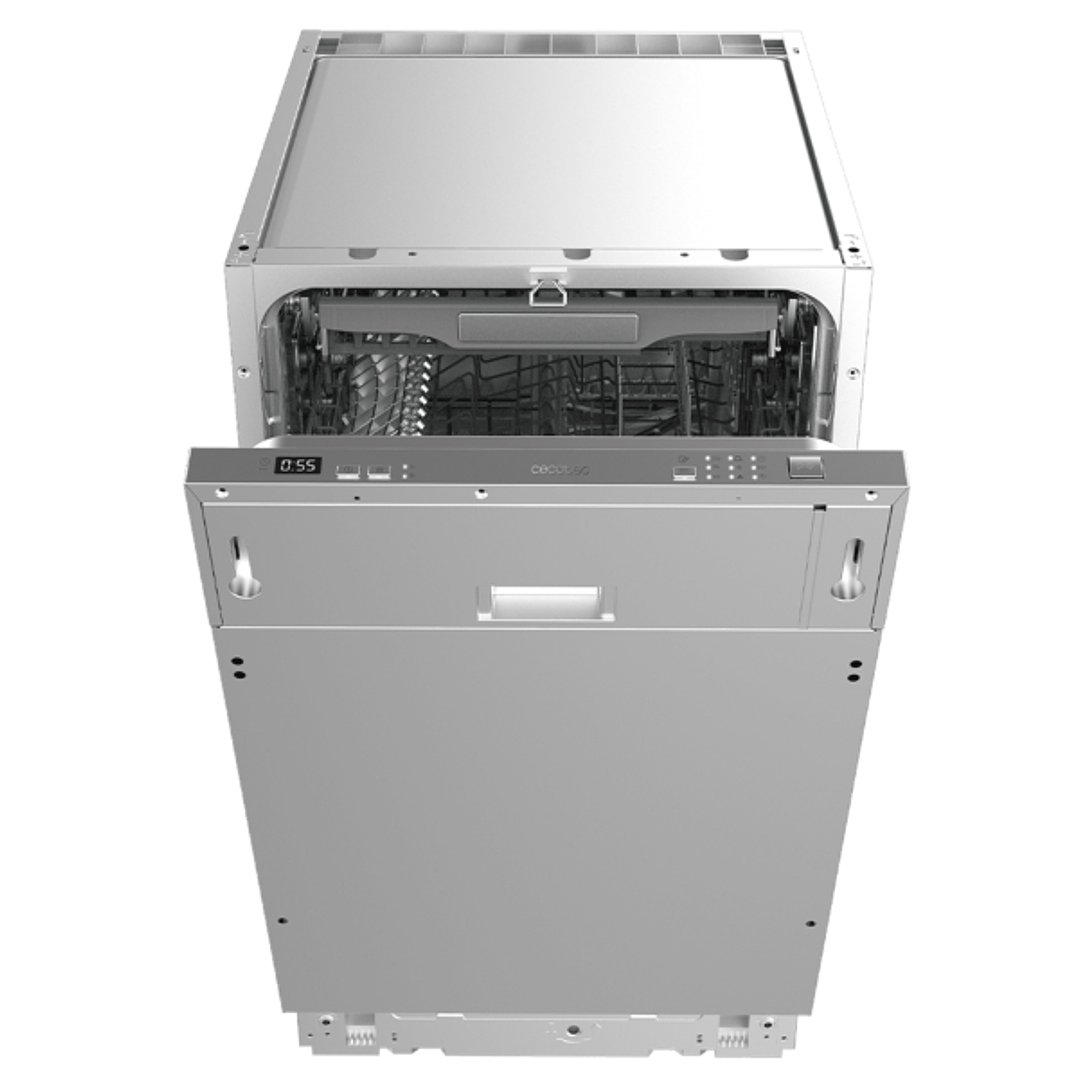 Cecotec Bolero Aguazero 4101 Full-BI E Lavavajillas Integrable de 45cm - 11 Cubiertos - Temperatura Regulable - 6 Programas - Bandeja para Cubiertos - 1
