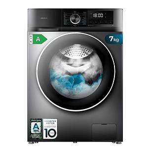 Cecotec Bolero DressCode 7500 Inverter Steel A Lavadora de Carga Frontal - Capacidad 7kg - Velocidad 1400rpm - Seguro Infantil - Display LED - Motor I