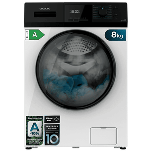 Cecotec Bolero Dresscode 8410 Inverter A Lavadora de Carga Frontal - 8kg - Centrifugado 1400rpm - Temperatura Regulable - Seguro Infantil - Motor Inve