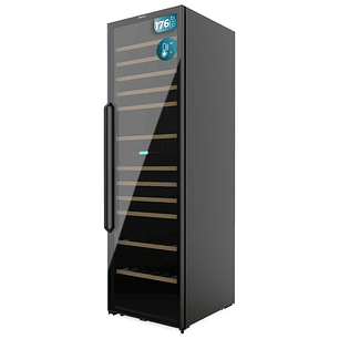 Cecotec Bolero GrandSommelier Duo 176000 Black Vinoteca para 176 Botellas - Luz LED - Temperatura Regulable - Doble Zona - Pantalla LED - Compresor In