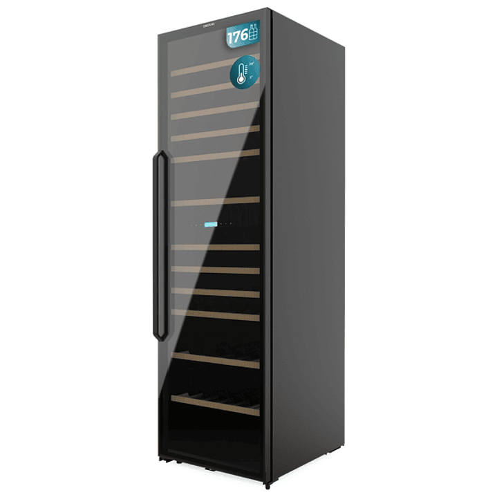 Cecotec Bolero GrandSommelier Duo 176000 Black Vinoteca para 176 Botellas - Luz LED - Temperatura Regulable - Doble Zona - Pantalla LED - Compresor In 1