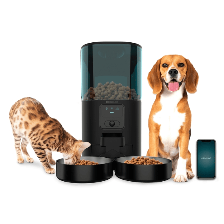 Cecotec Pumba 8600 Double Meal Vision Comedero Automatico para Mascotas con Camara - Capacidad 7L - Ideal para Mascotas - 2 Cuencos de Acero Inoxidabl 1