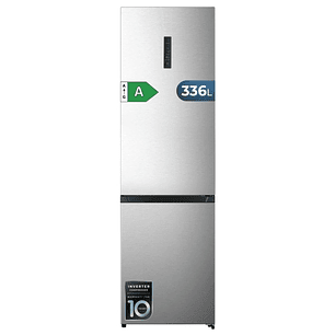 Cecotec Bolero CoolMarket Combi 336 Inox A Frigorifico Combi - Capacidad 336L - Silencioso 35dB - Compresor Inverter - Silencioso - Frio Envolvente - 