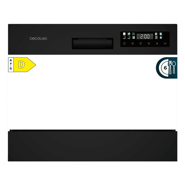 Cecotec Bolero Aguazero 2300 Mini Lavavajillas - 6 Cubiertos - Temperatura Regulable - Seguro Infantil - 8 Programas - Inicio Programable - Color Blan 1