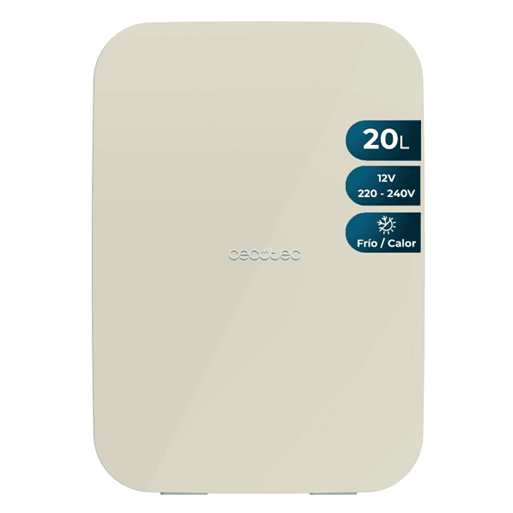 Cecotec Bolero MiniCooling 20L Bahamas Beige Mini Frigorifico Portatil - Capacidad 20L - 12V/220V - Temperatura Regulable - Enfria hasta 7ºC - Funcion 1
