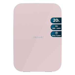 Cecotec Bolero MiniCooling 20L Bahamas Pink Mini Frigorifico Portatil - Capacidad 20L - 12V/220V - Temperatura Regulable - Enfria hasta 7ºC - Funcion 