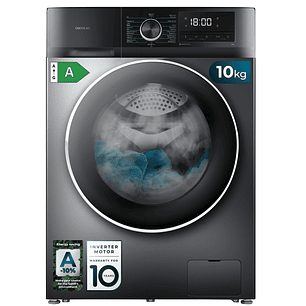 Cecotec Bolero DressCode 10500 Inverter Steel A Lavadora de Carga Frontal - 10kg - centrifugado 1400rpm - Seguro Infantil - Display LED - Motor Invert