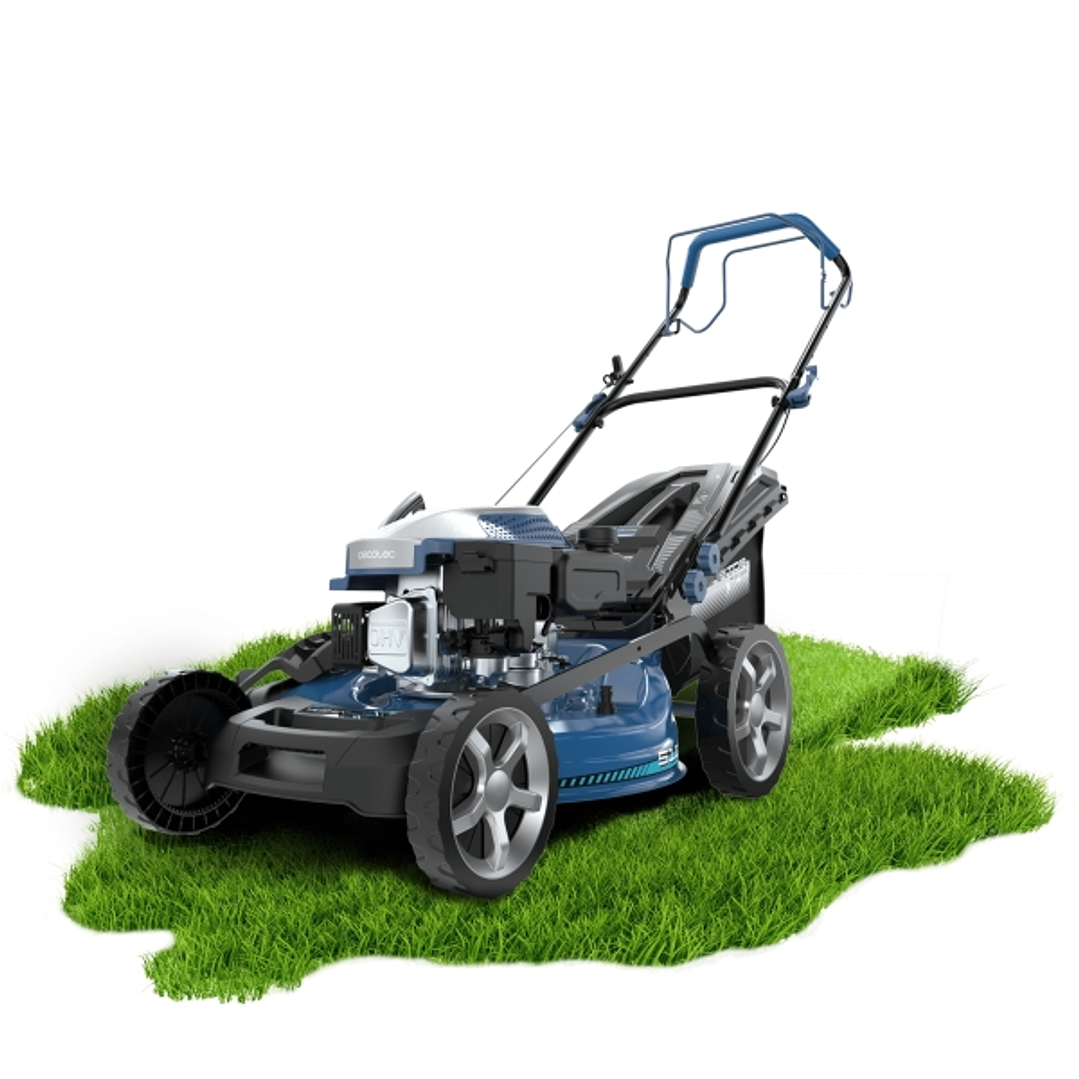 Cecotec Terrenator 4000.51 Total Z Auto Cortacesped de Gasolina - Deposito 0.8L - Ancho de Corte 51cm - Motor de 167cc - Tanque de Aceite 0.5 L - Altu 1
