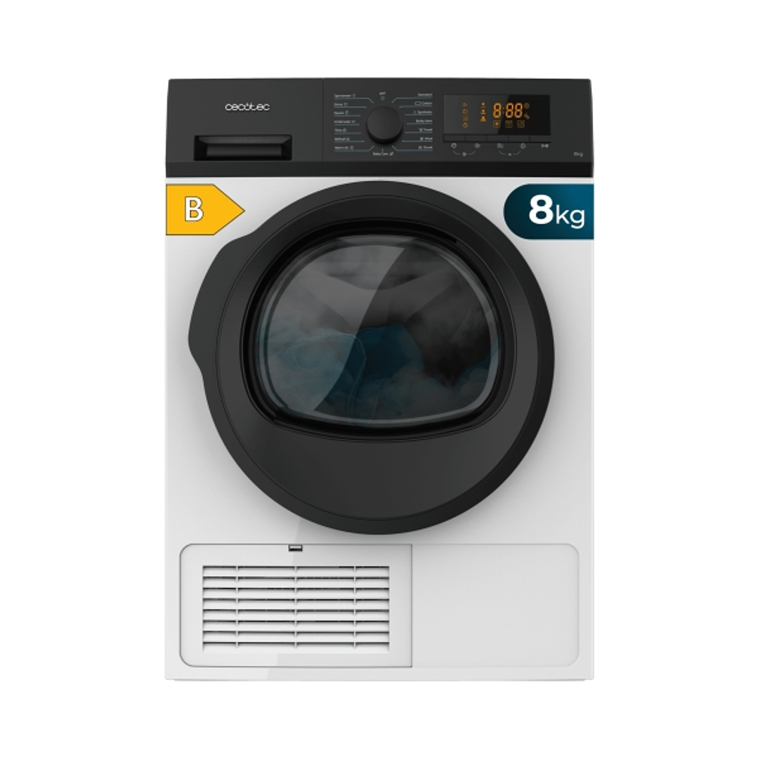 Cecotec Bolero DressCode Dry 8200C B Secadora de Condensacion 8kg - 15 Programas - Tambor Bidireccional de Acero Inoxidable - Inicio Programable - Blo 1