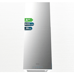 Cecotec Bolero Flux ICT 388000 Inox A++ Campana Extractora de Techo de 38cm - 210W - Succion 800m3/h - Luz LED - Incluye Accesorios - Kit de Montaje -