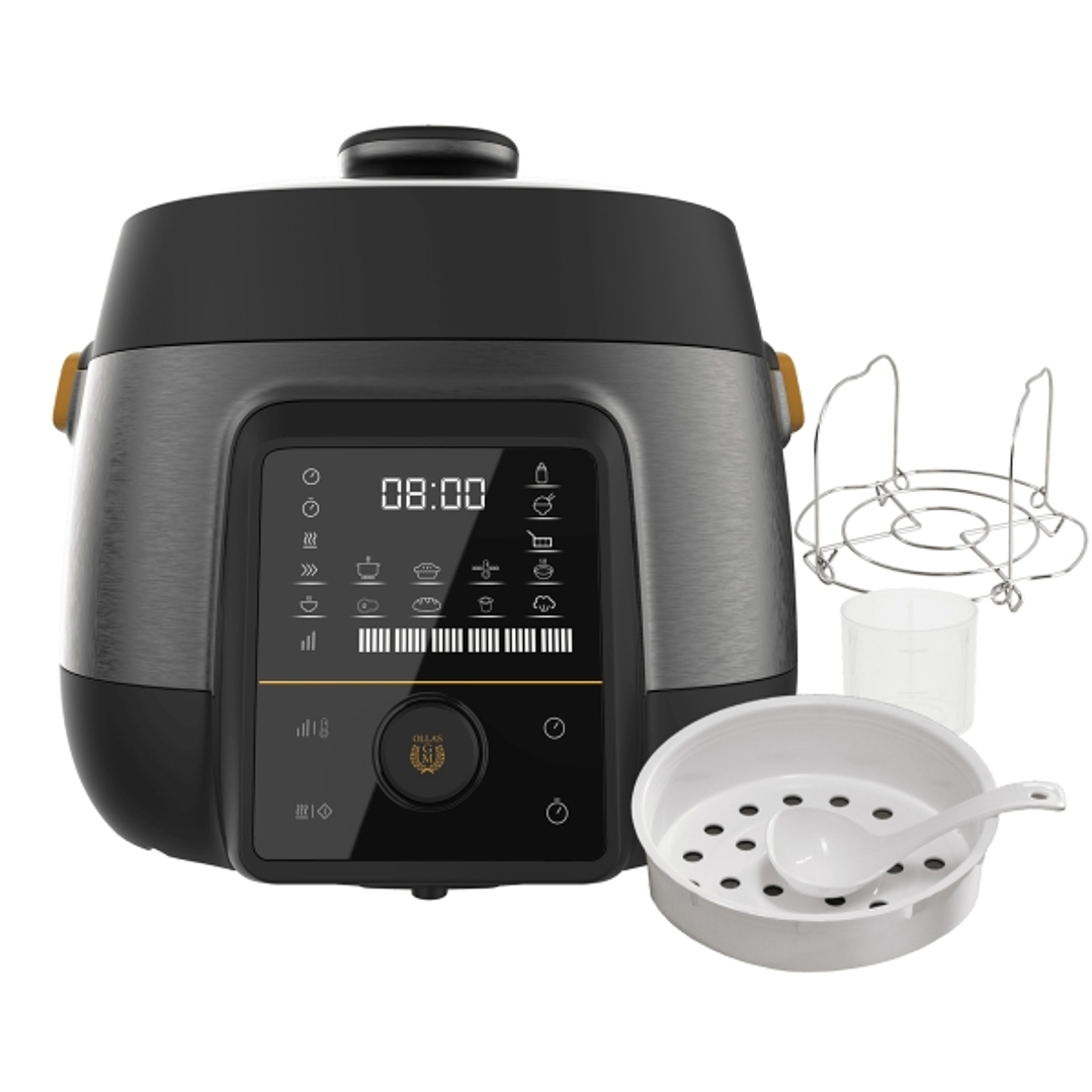 Cecotec GM Pot Chef 5000 Olla a Presion Electrica de 5L - Programable - Cubeta Antiadherente - Temperatura Regulable - Modos Preconfigurados - Incluye 1