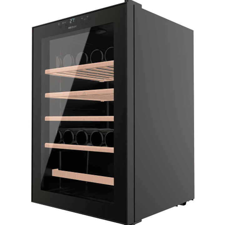 Cecotec Bolero GrandSommelier 4850 Black Compressor Vinoteca 48 Botellas - Capacidad 125L - Silencioso 42dB - Luz LED - Pantalla LED - Temperatura Reg 1