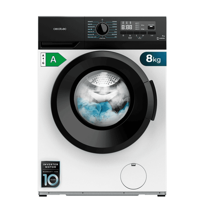 Cecotec Bolero Dresscode 8300 Inverter Maxx A Lavadora de Carga Frontal - Capacidad 8kg - Velocidad 1400rpm - Seguro Infantil - Display LED - Motor In 1