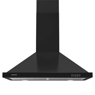 Cecotec Bolero Flux PM 604300 Black C Campana Extractora de 60cm - 105W - Succion 430m3/h - Luz LED - Incluye Accesorios - Nivel Sonoro de 69dB - Kit 