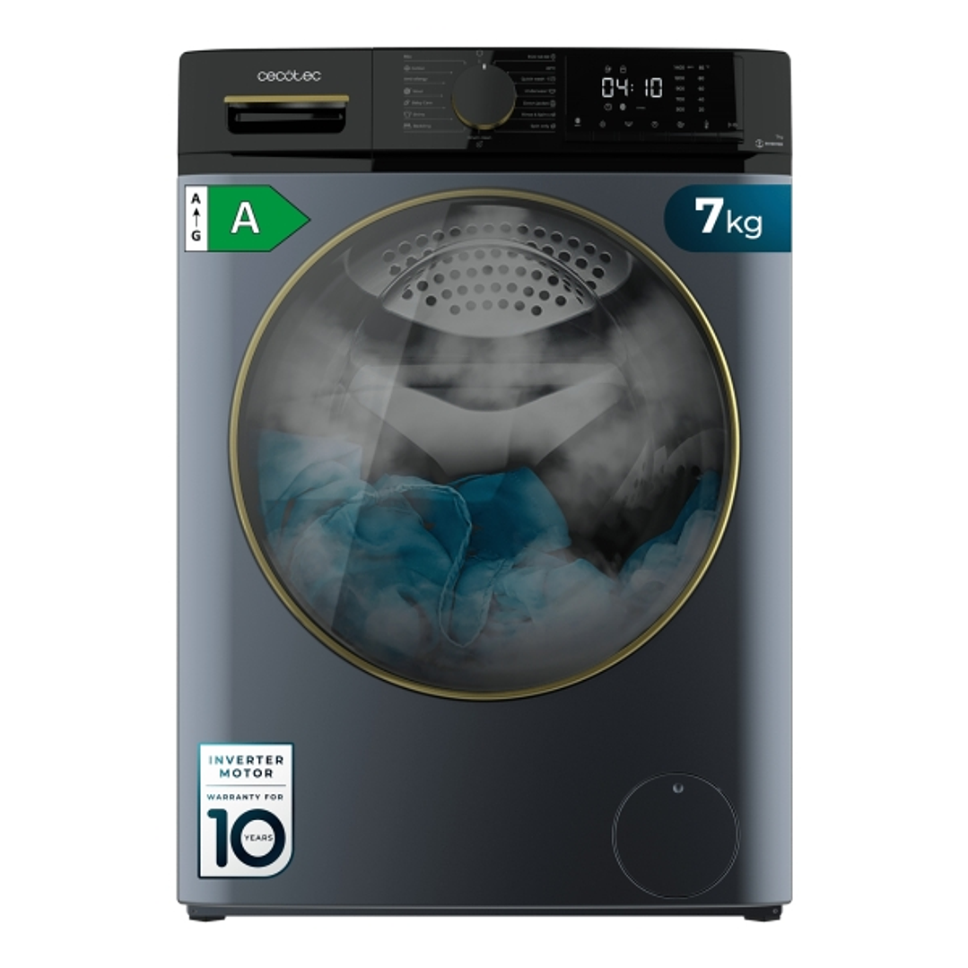 Cecotec Bolero DressCode 7610 Inverter Titanium A Lavadora de Carga Frontal - Capacidad 7kg - Velocidad 1400rpm - Motor Inverter - 15 Programas - Colo 1