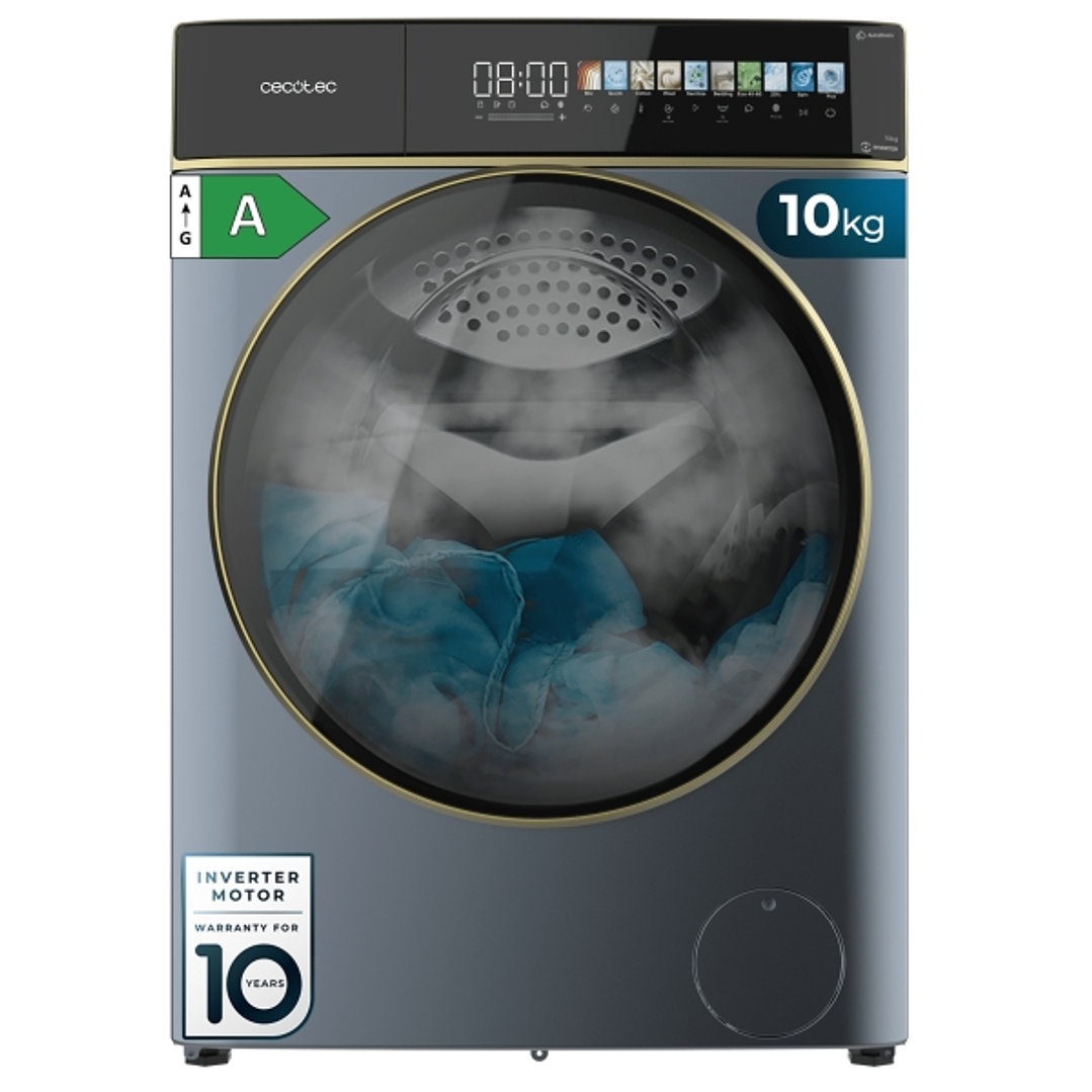 Cecotec Bolero DressCode 10900 Autodose Inverter FullColor Titanium A Lavadora de Carga Frontal con Autodosis - Capacidad 10kg - Velocidad 1400rpm - P 1