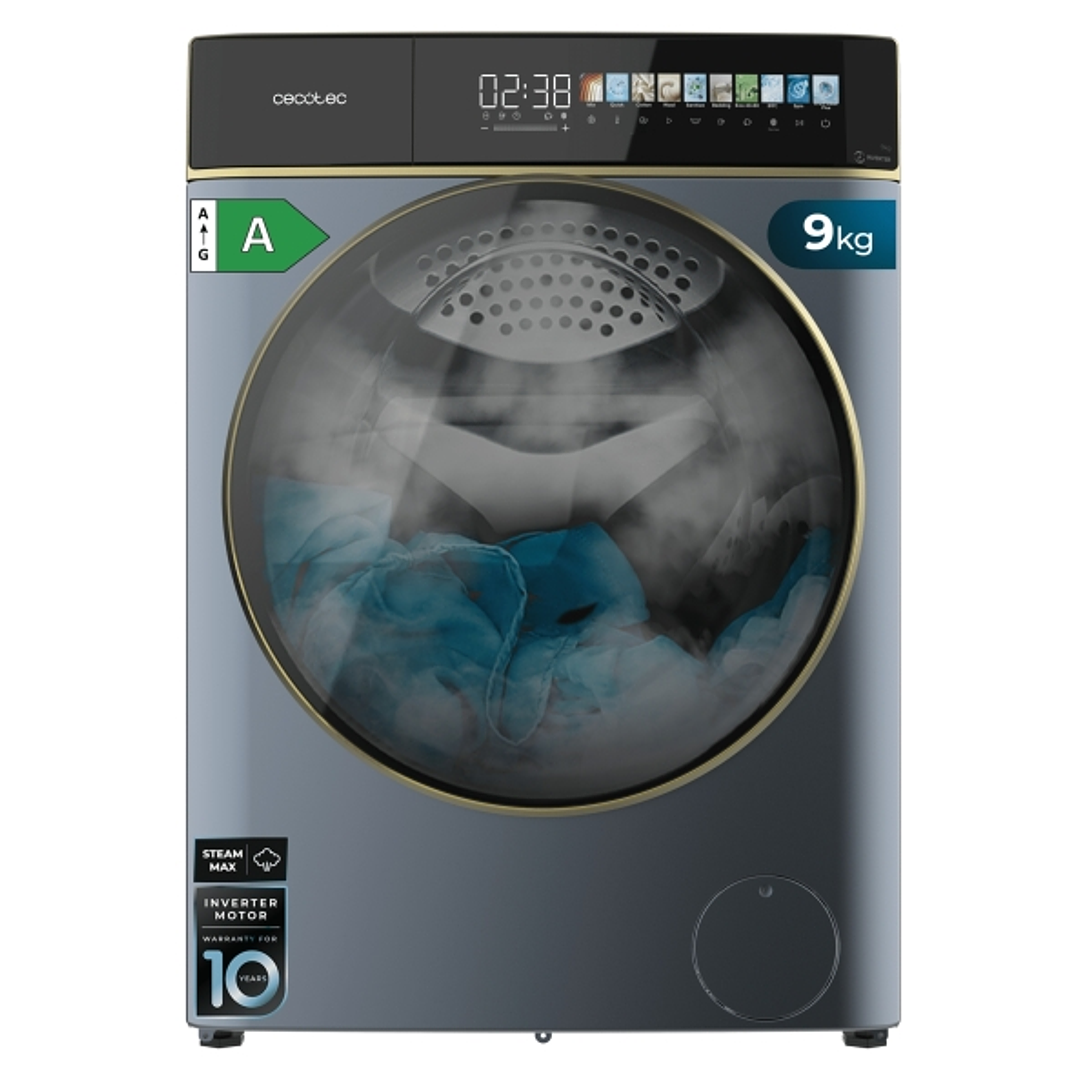 Cecotec Bolero DressCode 9900 Inverter FullColor Titanium A Lavadora de Carga Frontal - Capacidad 9kg - Velocidad 1400rpm - Pantalla 10.3