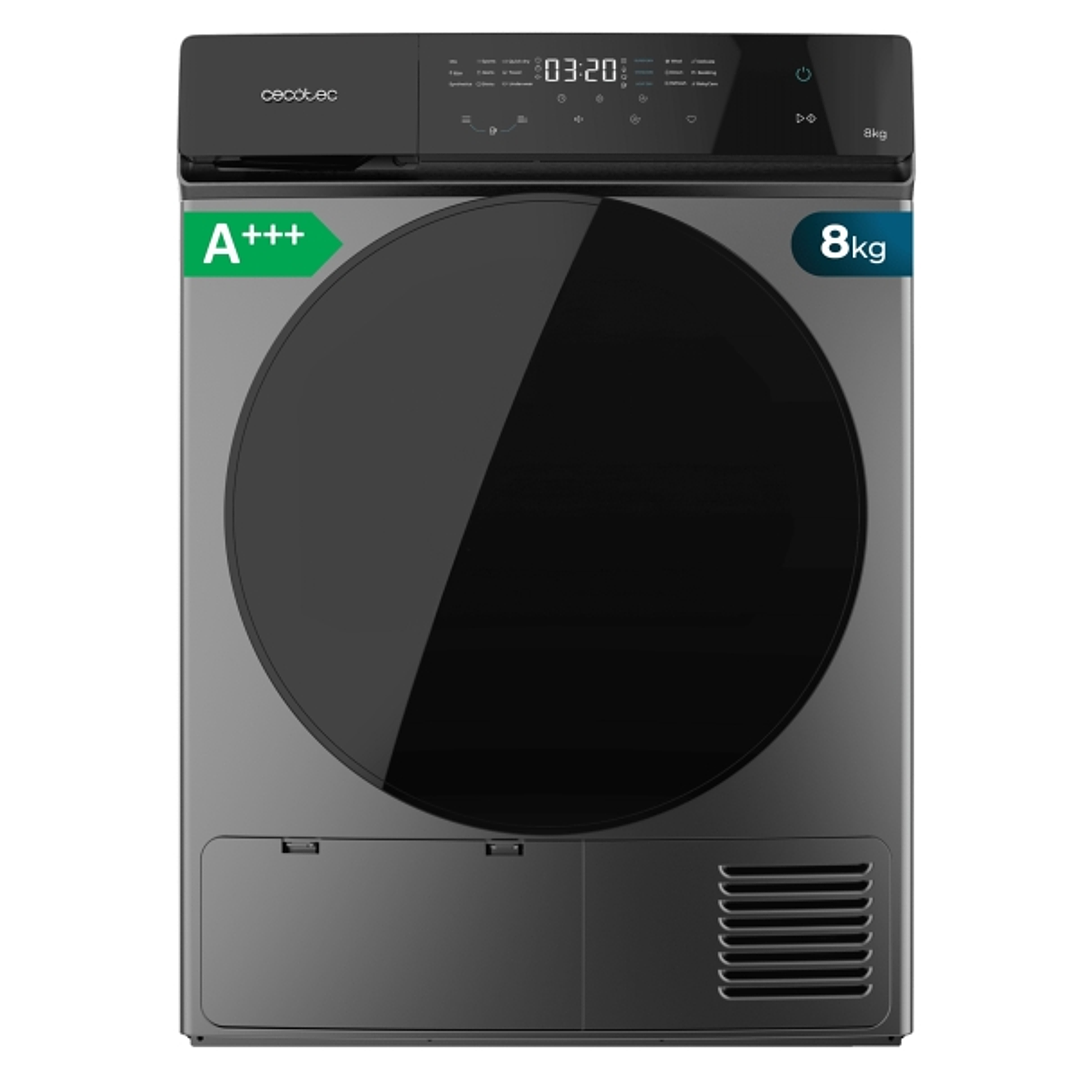 Cecotec Bolero DressCode Dry 8400 Steel A+++ Secadora con Bomba de Calor de 8kg - 15 Programas - Tambor de Acero Inoxidable - Motor Inverter - Program 1