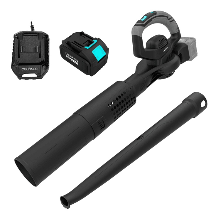 Cecotec AirForce 2in1 MultiFunction Soplador de Hojas Inalambrico - 3000W - Bateria 21V 4Ah - Incluye Accesorios - Velocidad hasta 300km/h - Color Neg 1